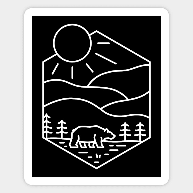 hill and bear Magnet by teeszone_design